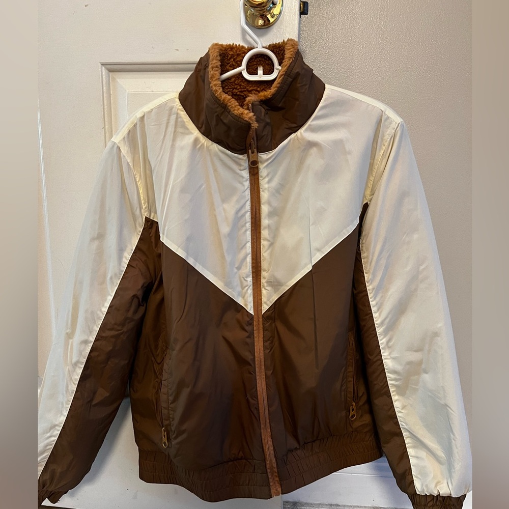 Reversible Brown and Cream puff jacket